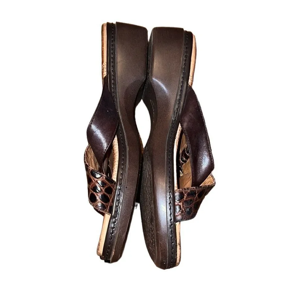 Clarks Brown Leather Thong Sandals Size 8 M